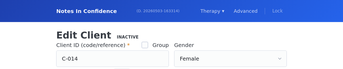 Same page, with the INACTIVE badge after deactivating